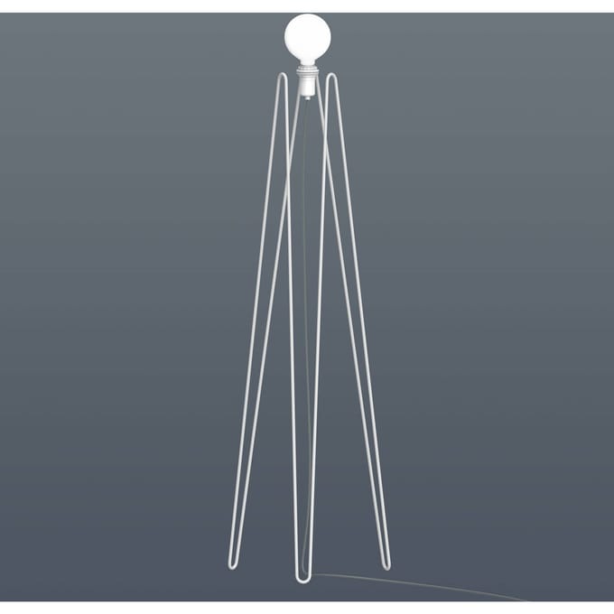 GRUPA Model M2 LED vloerlamp wit, zwarte kabel