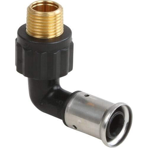 Henco 5PK knie - 1/2 buitendraad x 20 mm pers