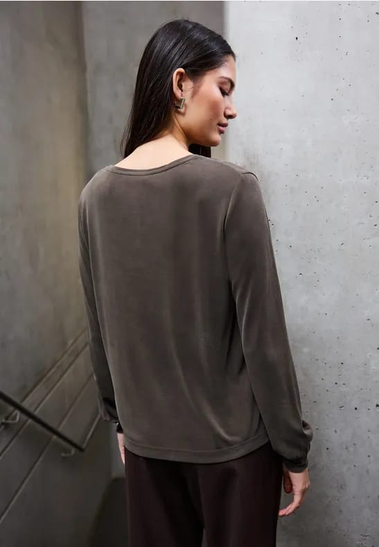 Silk-Look V-hals Shirt