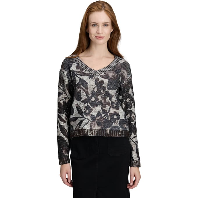 Tricot pullover met pailletten - beige / bruin - Gr. 44 van Goldner Fashion