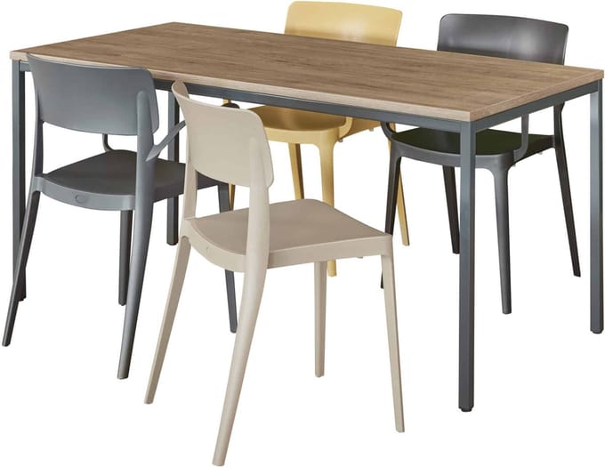 Bureautafel of kantinetafel breed 80CM diep 80CM bladkleur Wit framekleur Wit (RAL9010)