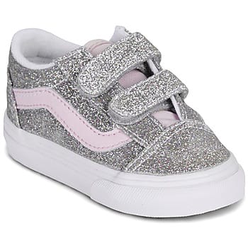 Vans Old Skool V Sneakers - Meisjes - Zilver - Maat:20
