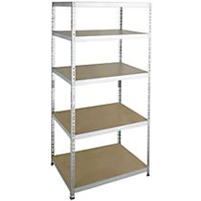 Legbordstelling - zware belasting - complete stelling - met 5 legborden - B 920 x D 460 x H 2000 mm - gegalvaniseerd