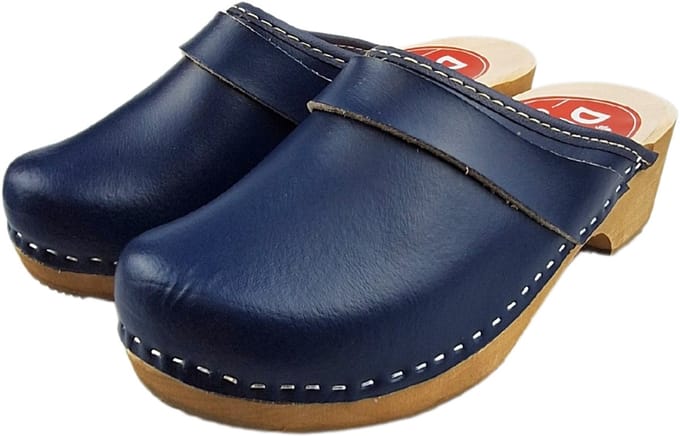 Dina Zweedse klompen - Tuinklompen - Thuisklompen - Unisex klompen - Blauw echt leder - maat 41
