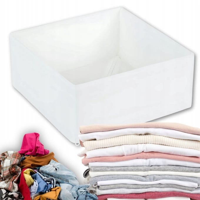 Textiele Organizer voor Lades - Wit, 28x28x13 cm