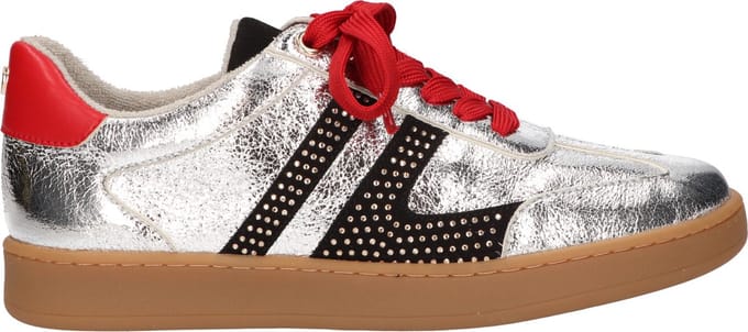 La Strada Sneaker Zilver Rood Synthetisch - Damesschoenen - Maat - 39