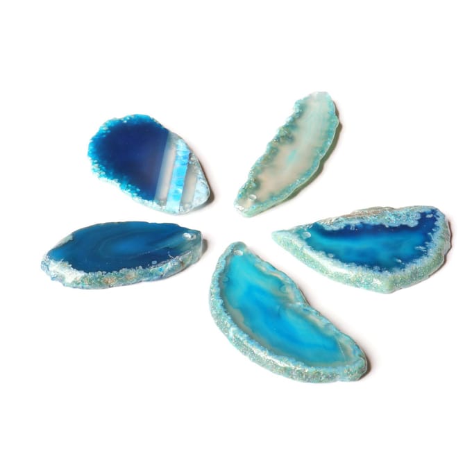 Agaatschijven Irregulair Agaat Lichttafelschijven voor DIY Sieraden Maken Huisdecoratie Blauw 1.2?2in blue