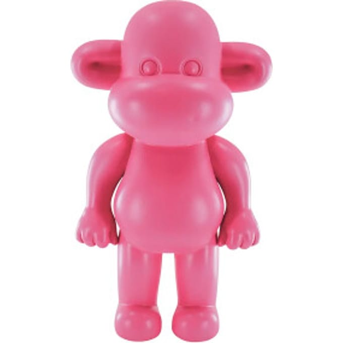 House Vitamin Ornament monkey figurine 'the legend'- polyresin pink 11x7x19cm