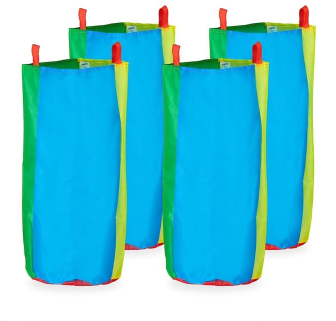 Doodadeals® Zakloop Set van 4 - Zaklopen voor Kinderen - Springzakken met Handgrepen - ca. 73 x 52 cm - Multikleur