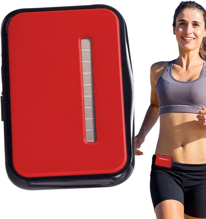 Stappenteller - Activiteitstracker - Wandelen en Lopen - Zonne-energie en Batterij - Groot LCD - Rood