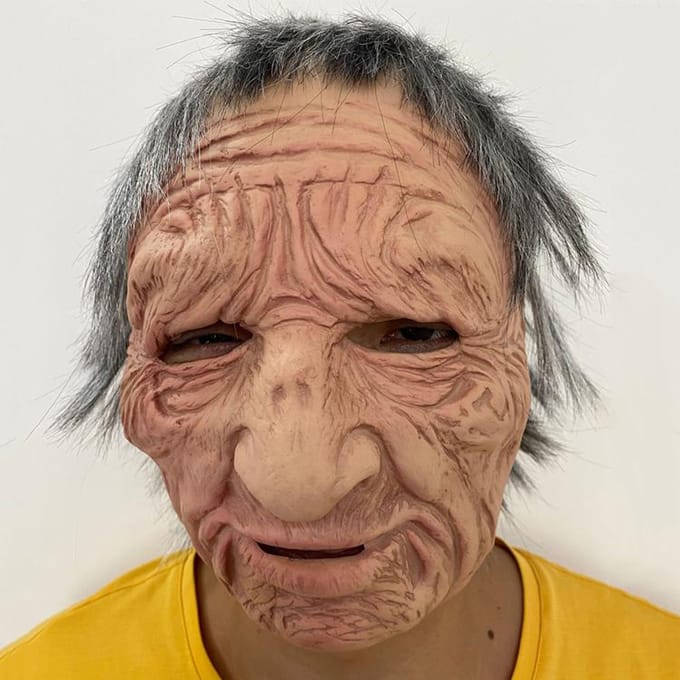 Grappig Opa Latex Masker One size beige