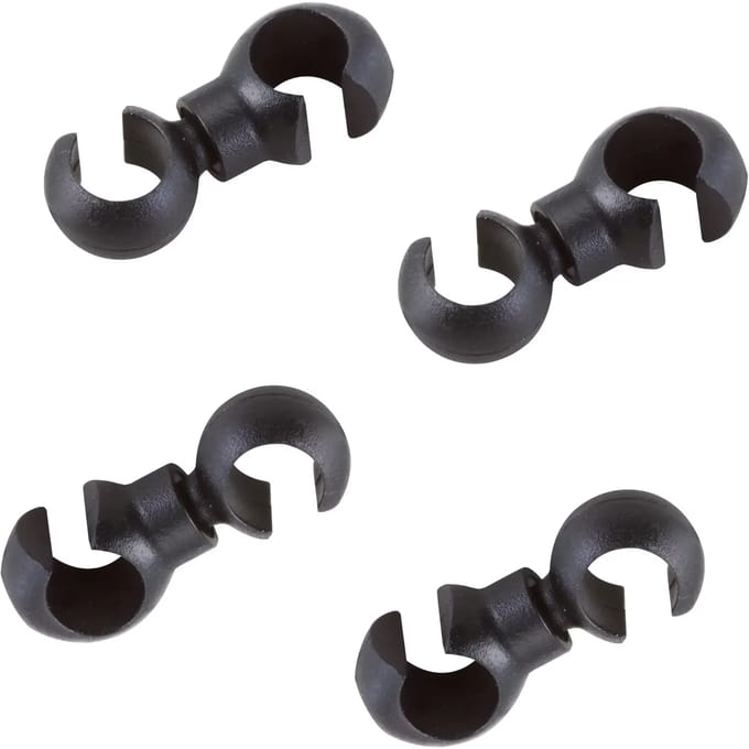Roteerhaken Elvedes Ø4,3mm - 5,0mm PVC - zwart (4 stuks)