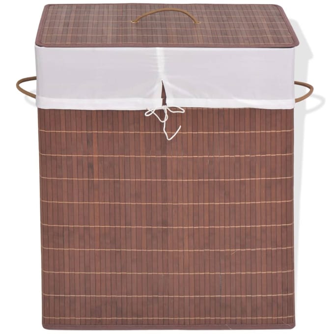 vidaXL - Wasmand - rechthoekig - bamboe - bruin
