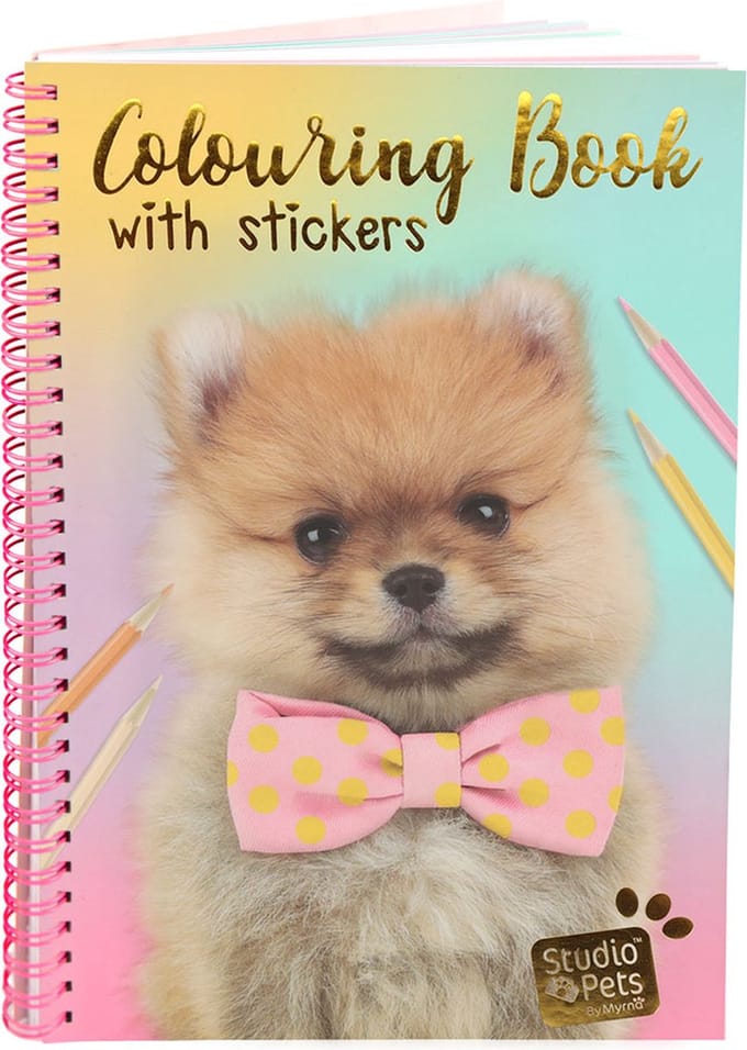 Studio Pets® kleurboek met stickers A5 – honden editie – kleurboek voor kinderen