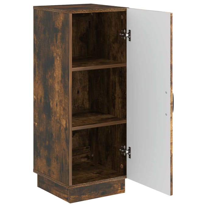 vidaXL - Dressoir - Gerookt - eiken - 33 - x - 34,5 - x - 87 - cm - Bewerkt - hout