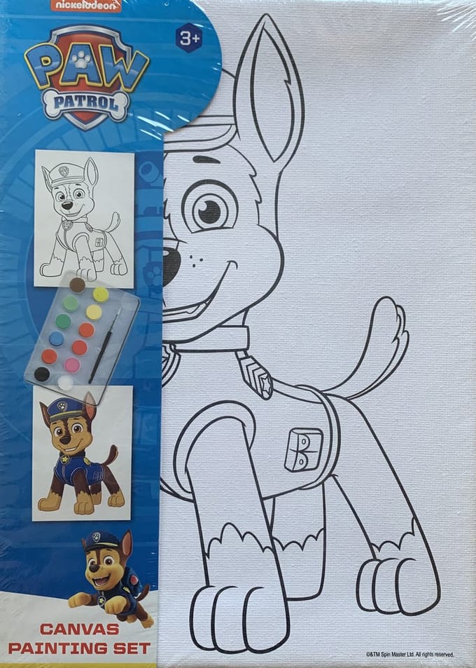 Paw patrol  - Canvas painting set  / 18x25 cm