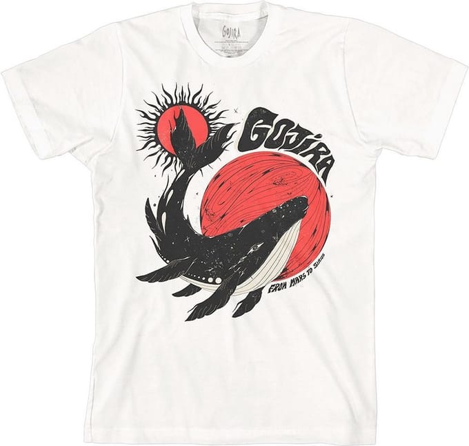Gojira - Whale Heren T-shirt - L - Wit