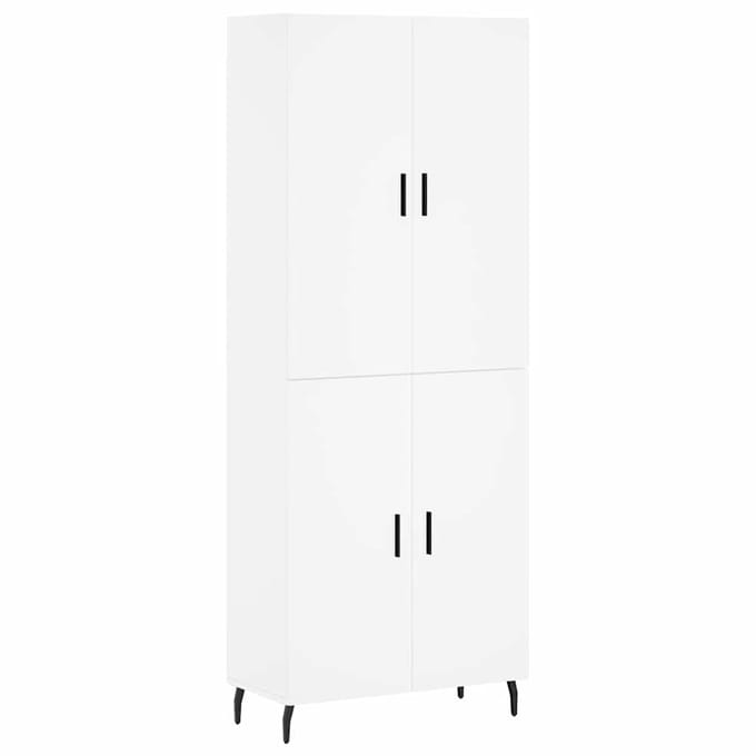 Vidaxl Witte Vitrinekast, Wit, 69,5X34X180 Cm, Materiaal Houtvezelplaat