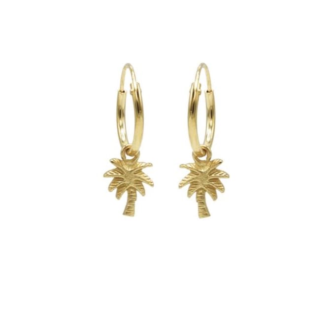 Karma Symbols oorbel M1418 Palm Tree Goud