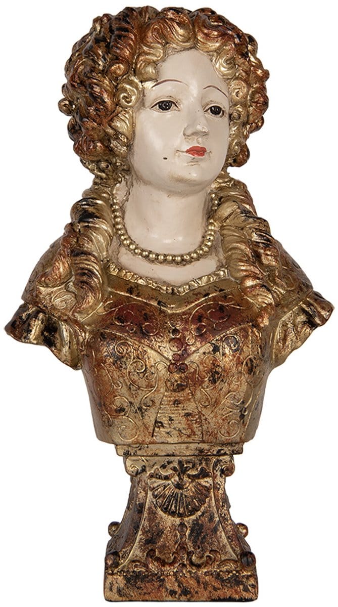 Clayre & Eef Decoratie Beeld Vrouw 18x12x30 cm Beige Kunststof