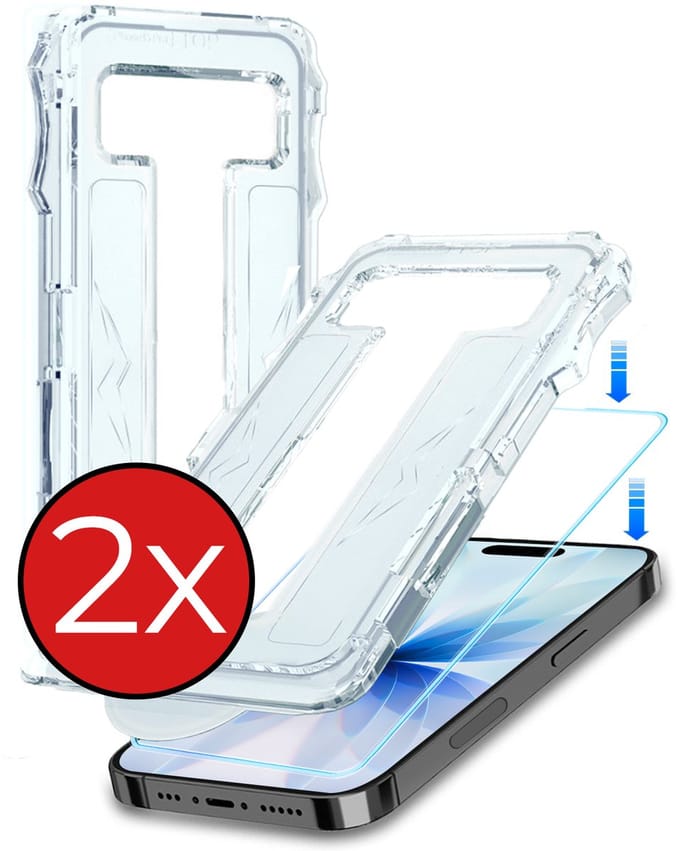 Screenprotector - 2 Stuks - Geschikt voor Apple iPhone 17 - Met Installatie Kit - Beschermglas - Gehard Glas - Tempered Glass - Screen Protector
