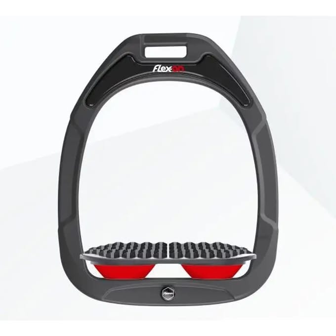 Endurance stijgbeugels Antraciet/Grijs/Rood Flex-On Green Composite