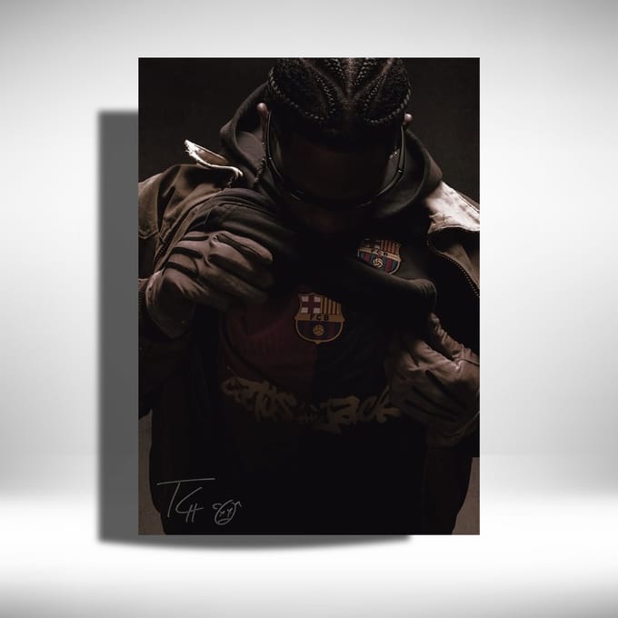 Travis Scott - FC Barcelona - Metalen Poster 30x40cm