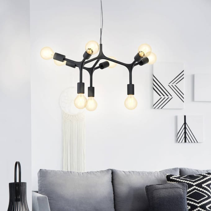 EGLO Bocadella Hanglamp - E27 - Ø 64 cm - Zwart
