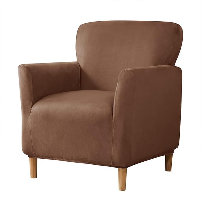 Bruine velours stoelen voor kleine fauteuils (maat S)