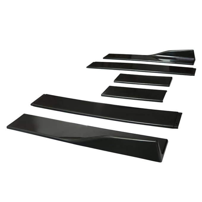 Auto Zijskirts Verlengstukken Rocker 2M Universele Splitters Diffuser Lippen Zijskirt Koolstofvezel Stijl Black black