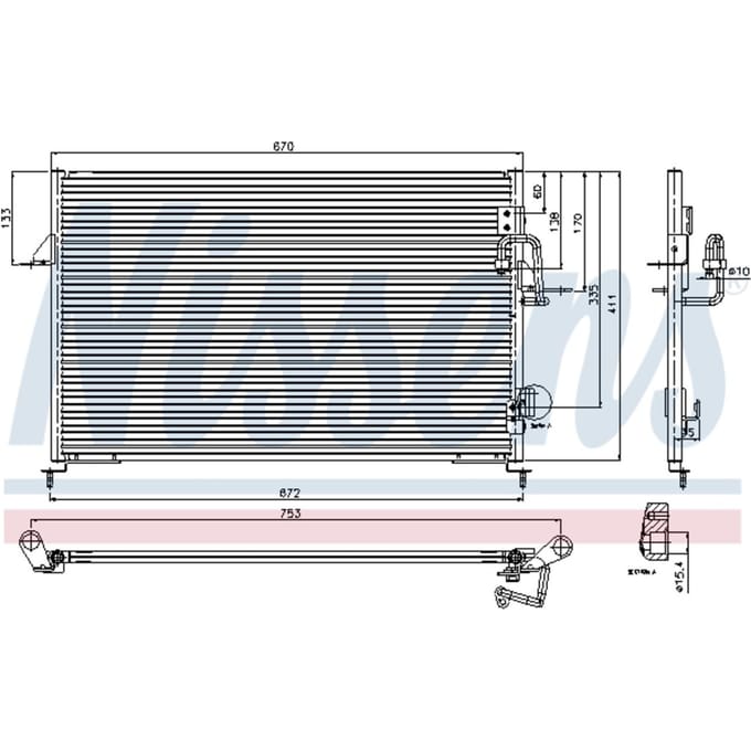 Condensator, airconditioning NISSENS 94808