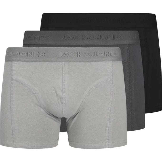 JACK&JONES ADDITIONALS JACORDINARY TRUNKS 3 PACK NOOS Heren Onderbroek - Black Dark Grey - Light Grey