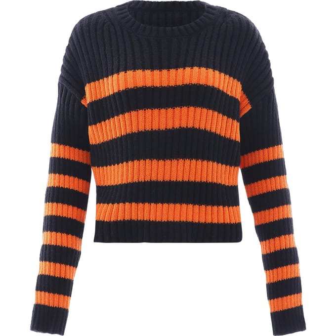 Mymo Gebreide trui Dames zwart/oranje