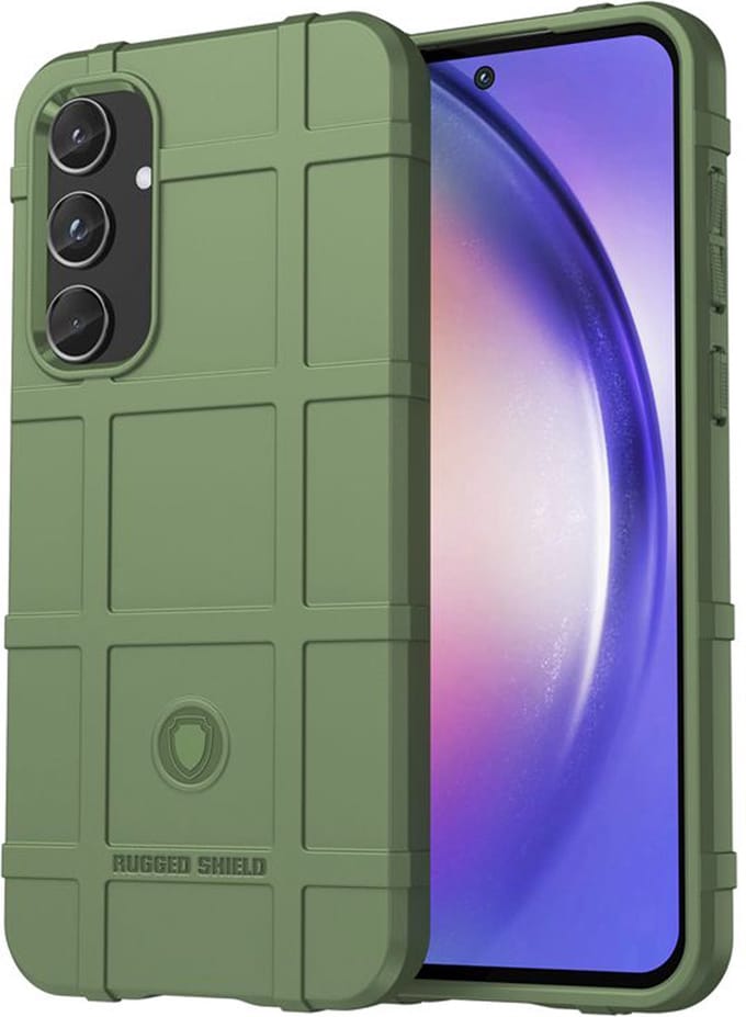 MobyDefend Hoesje - Geschikt voor Samsung Galaxy A55 - Rugged Shield TPU Backcover - Groen