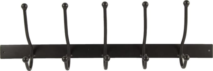 Kapstok - 10 Haaks - Metaal - Zwart - 61cm - Industrieel