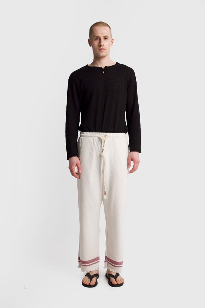 Heren Katoenen Gebreide Broek