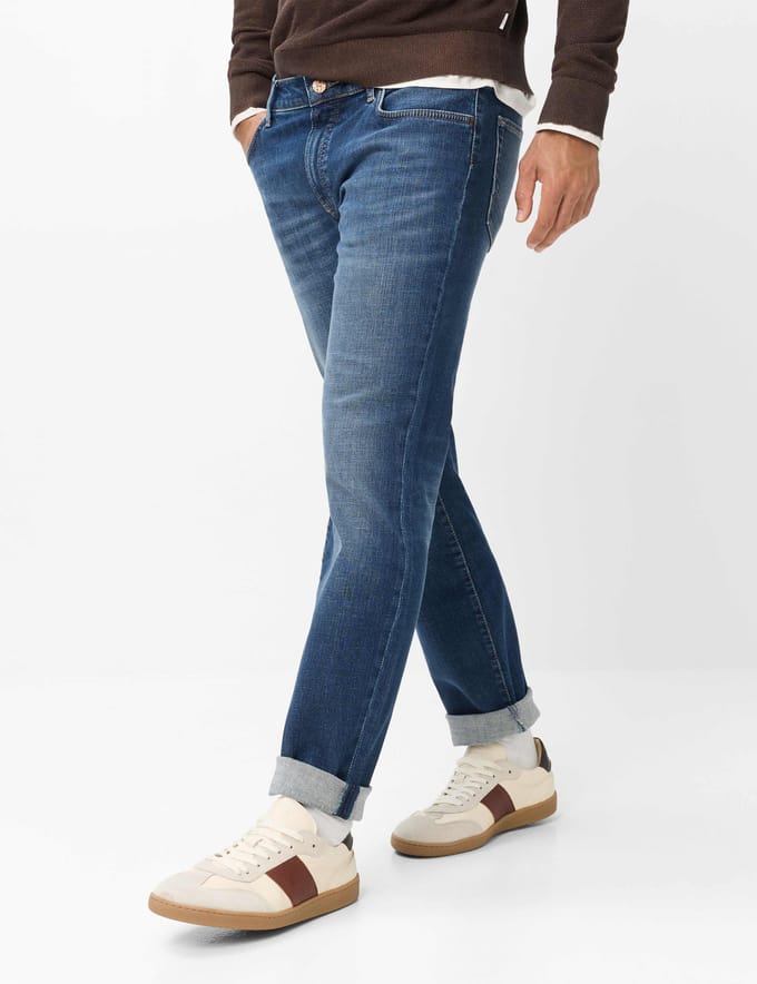 Brax Heren Jeans  Style CHUCK TOP BLUE USED, denim blauw regular, maat 40/34