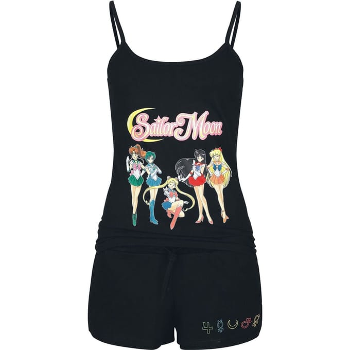 Sailor Moon - Anime Pyjama - Group - S tot 3XL - voor Vrouwen - zwart