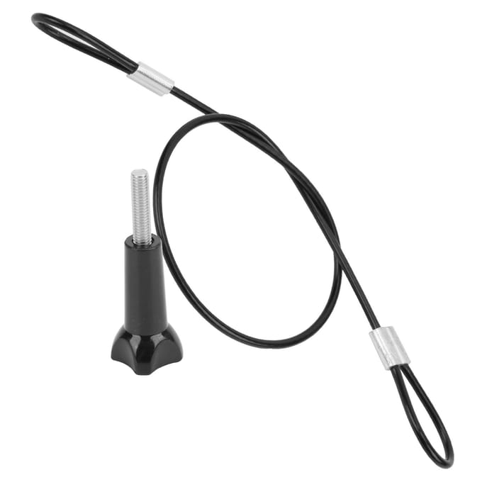 30cm Roestvrij Staal Tether Lanyard Pols Anti-Verlies Riem met 1/4in Schroef voor GOPRO DJI OSMO black
