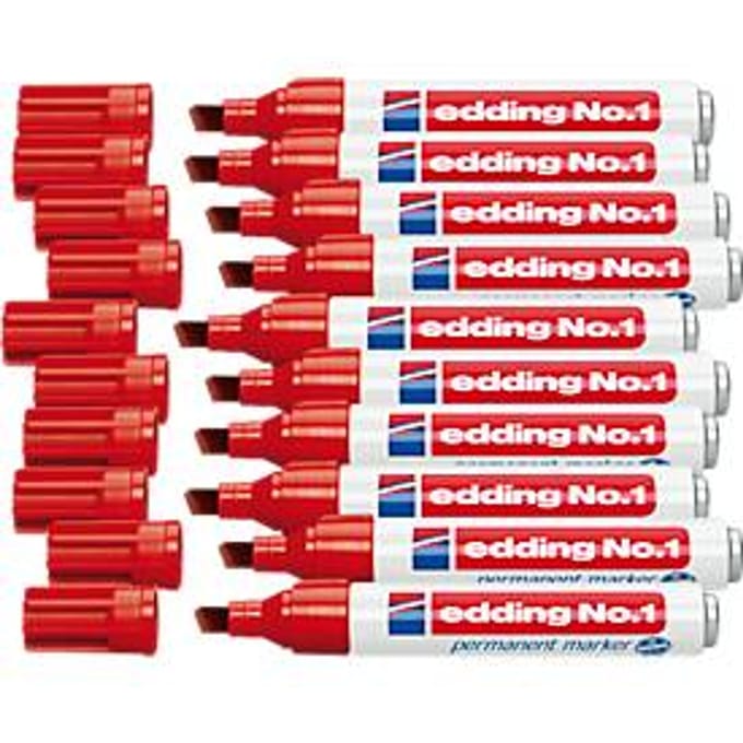 edding No.1 permanent markermarker, 10 stuks, rood
