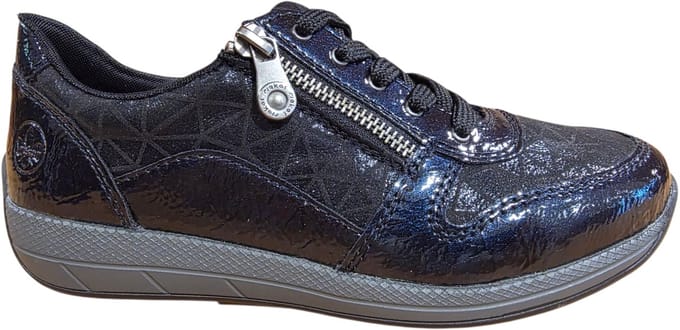 Rieker art. N1100-14 dames sneaker H leest veter/rits blauw maat 38