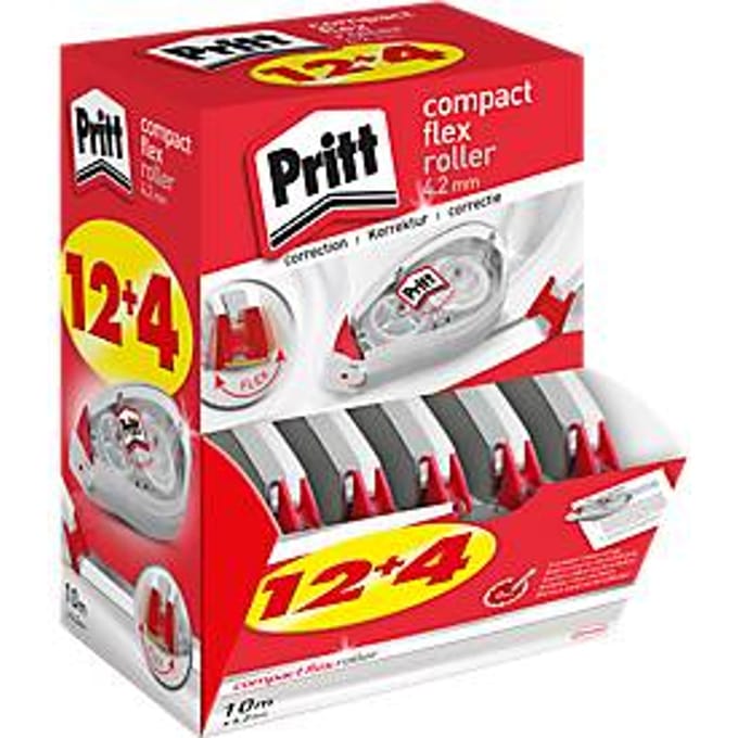 Correctieroller PRITT Compact Flex, met Push & Pull-functie, L 10 m x B 4,2 mm, multipack van 16