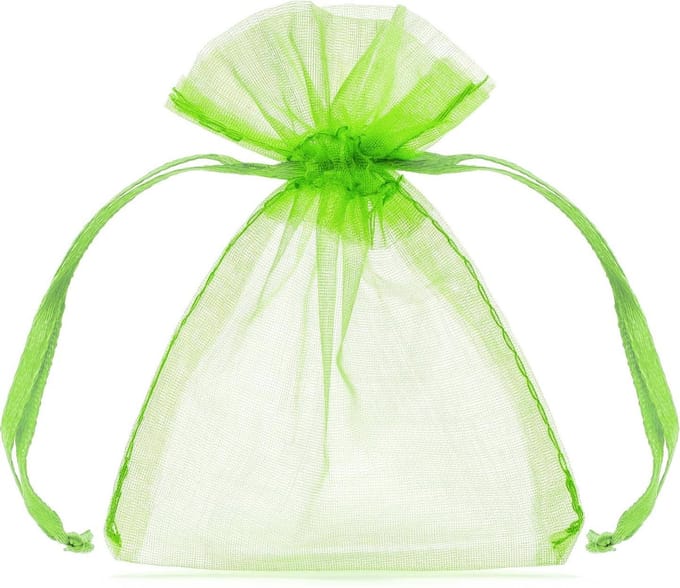 Organza zakjes Appel Groen 7,5x10cm (20st)