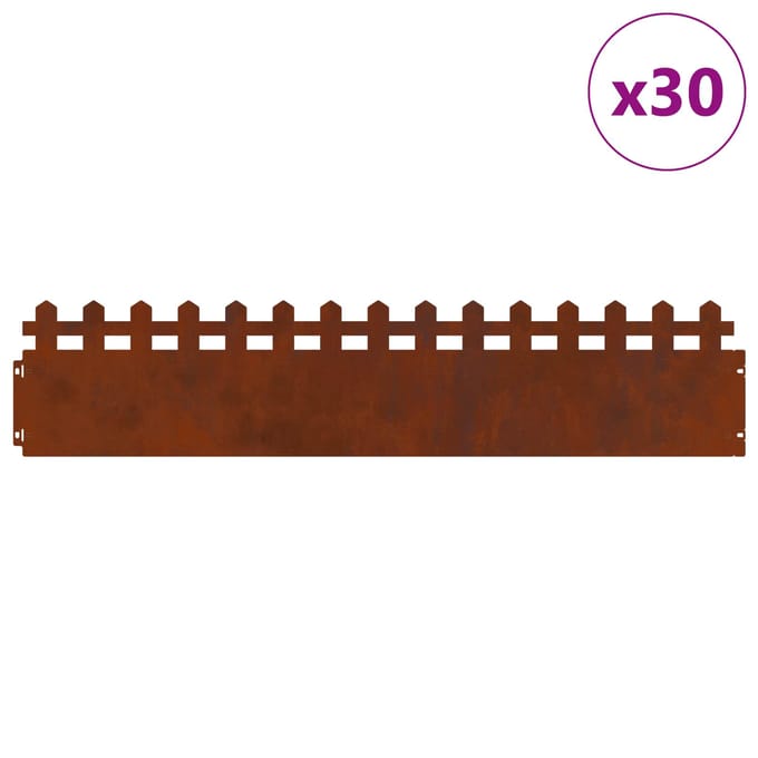 vidaXL - Gazonranden - 30 - st - 103 - x - 0,05 - x - 22 - cm - weervast - staal