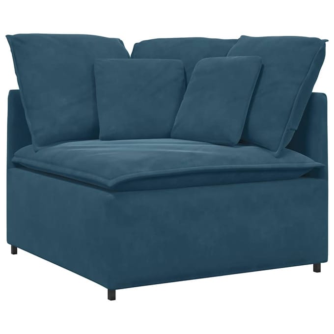 vidaXL - Modulaire - hoekmodule - bank - met - kussens - 100 - cm - blauw