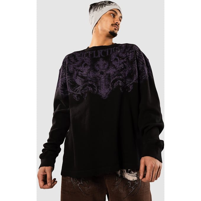 Affliction Winged Up Knit Thermal Longsleeve zwart