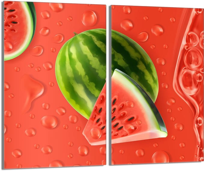 TMK ArtDeko Serie - Glas Beschermplaat - 2x30x52 - Arbuz Design
