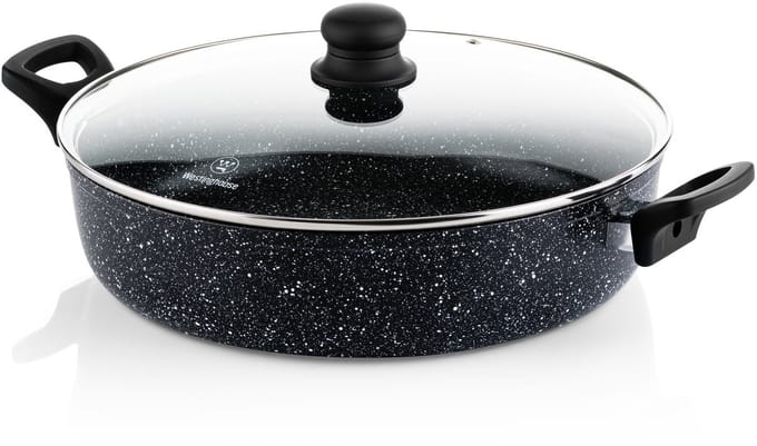 Westinghouse Hapjespan – Ø 32 cm – Inductie Pan – Inclusief Deksel – Black Marble