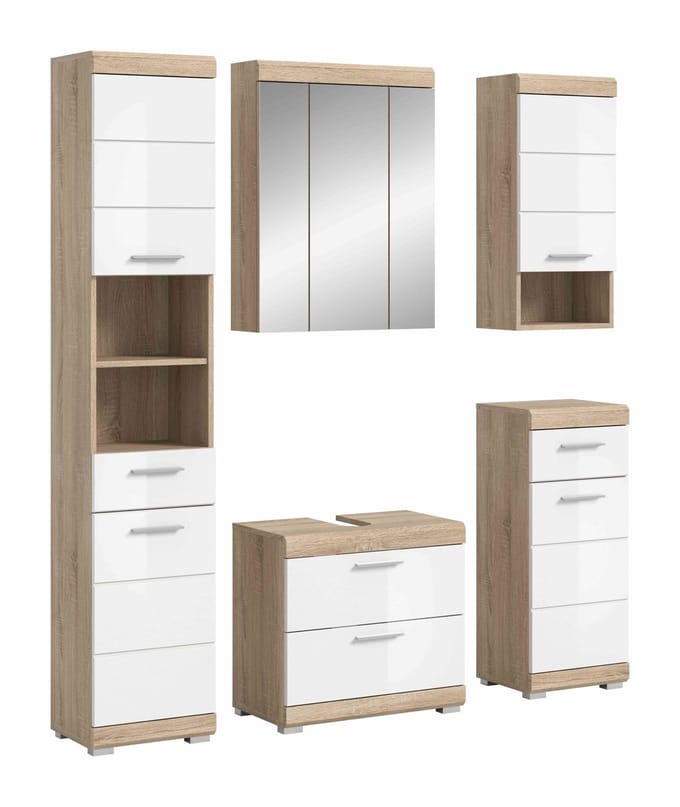 Lambada badkamercombinatie wit hoogglans MDF TZ wit NB - 37x164x191cm
