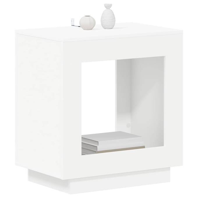 vidaXL - Bijzettafel - Wit - 60 - x - 40 - x - 65 - cm - Bewerkt - hout